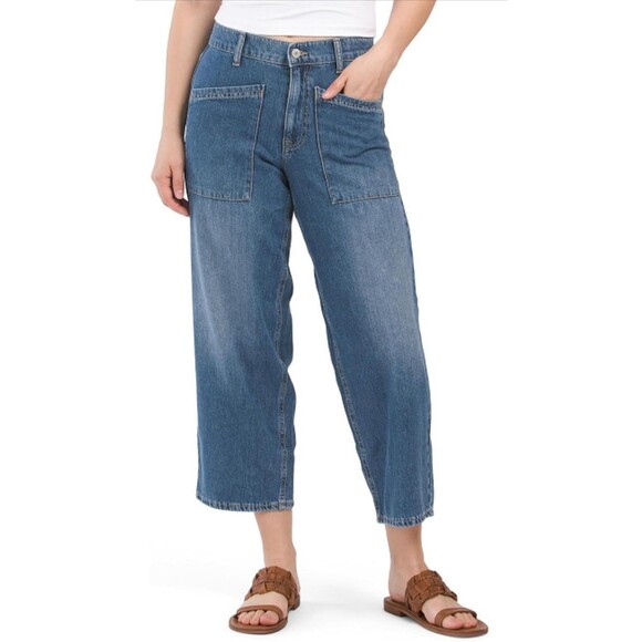 Lucky Brand Pants - Lucky Brand Women's Size 14/32 High Rise Wide Leg Cropped Blue Denim‎ Jeans